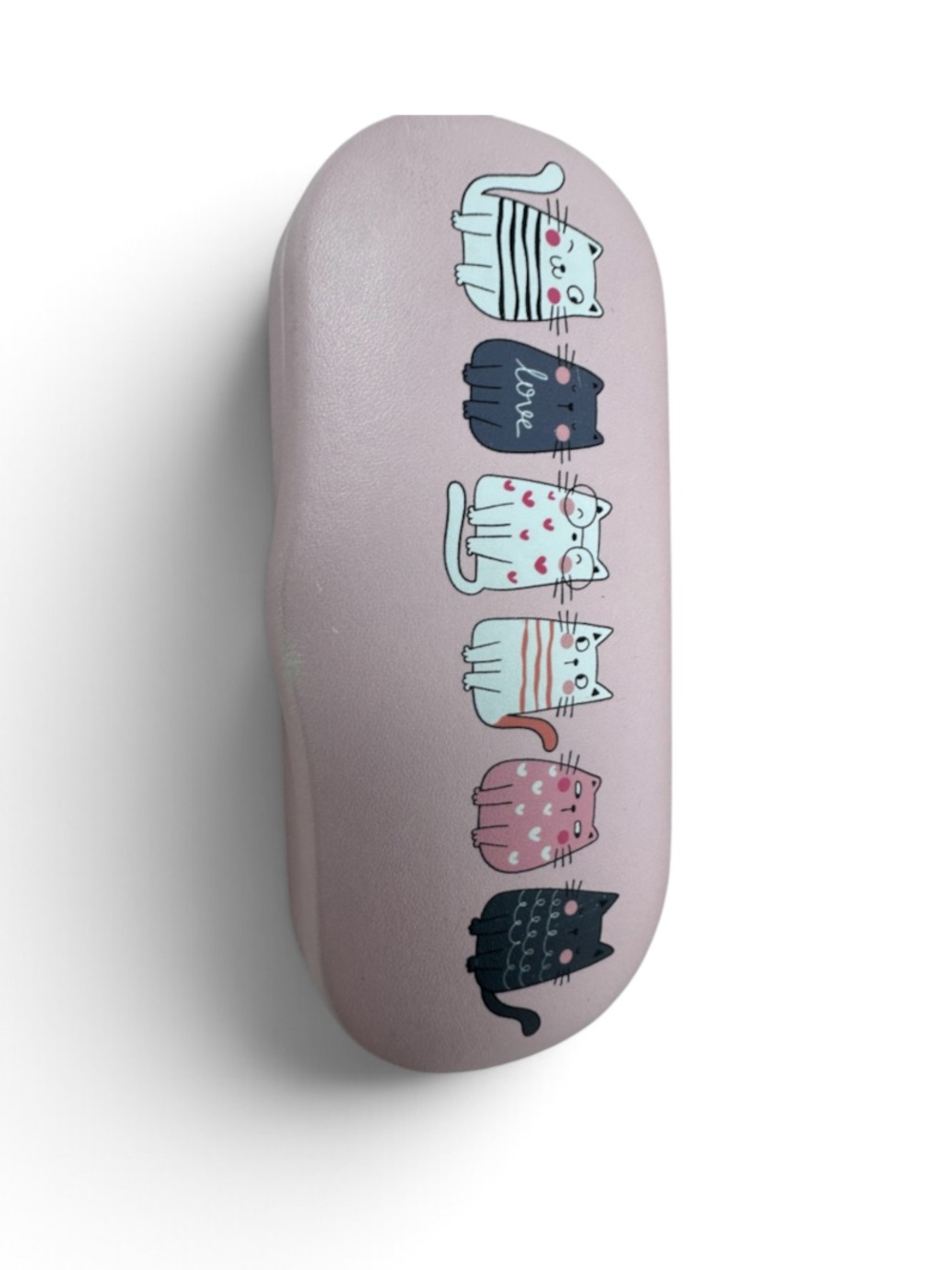 Pink Cat Print Glasses Case